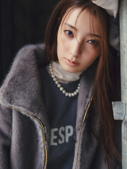 【宮本茉由着用】グラデーションファースタンドジャケット（グレー/ブラウン）｜Te chichi（テチチ）通販