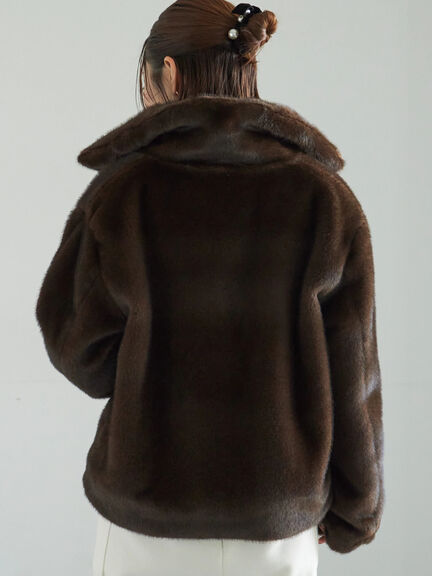 【宮本茉由着用】グラデーションファースタンドジャケット（グレー/ブラウン）｜Te chichi（テチチ）通販