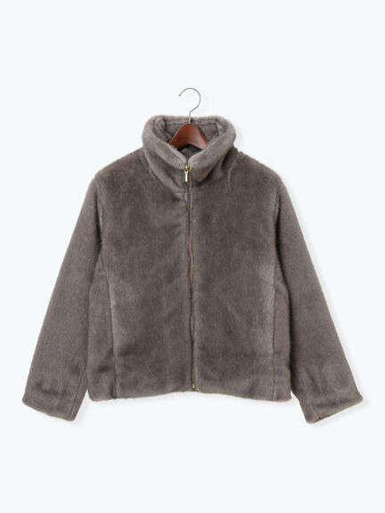 【宮本茉由着用】グラデーションファースタンドジャケット（グレー/ブラウン）｜Te chichi（テチチ）通販