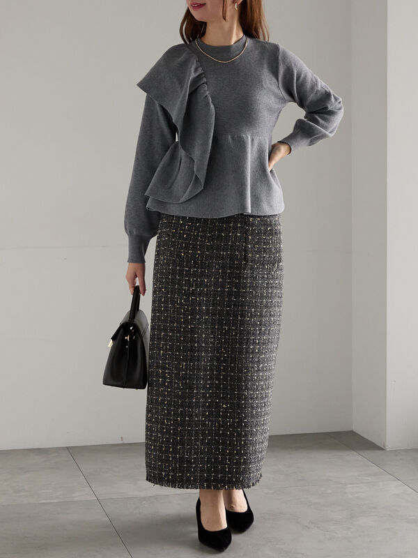 セール】 アシンメトリーフリルニット《2025winter catalog item