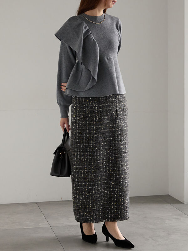 セール】 アシンメトリーフリルニット《2025winter catalog item