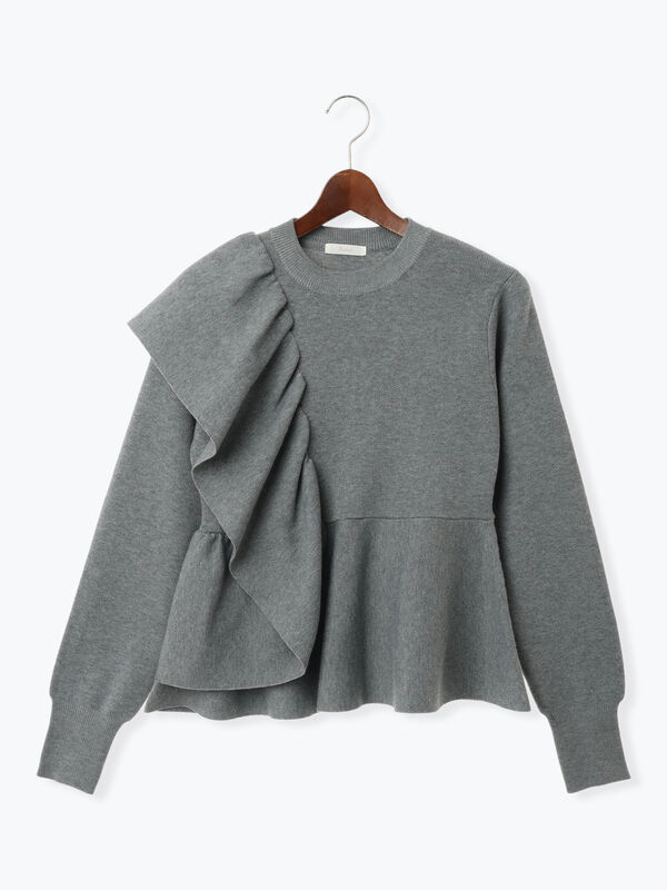 セール】 アシンメトリーフリルニット《2025winter catalog item