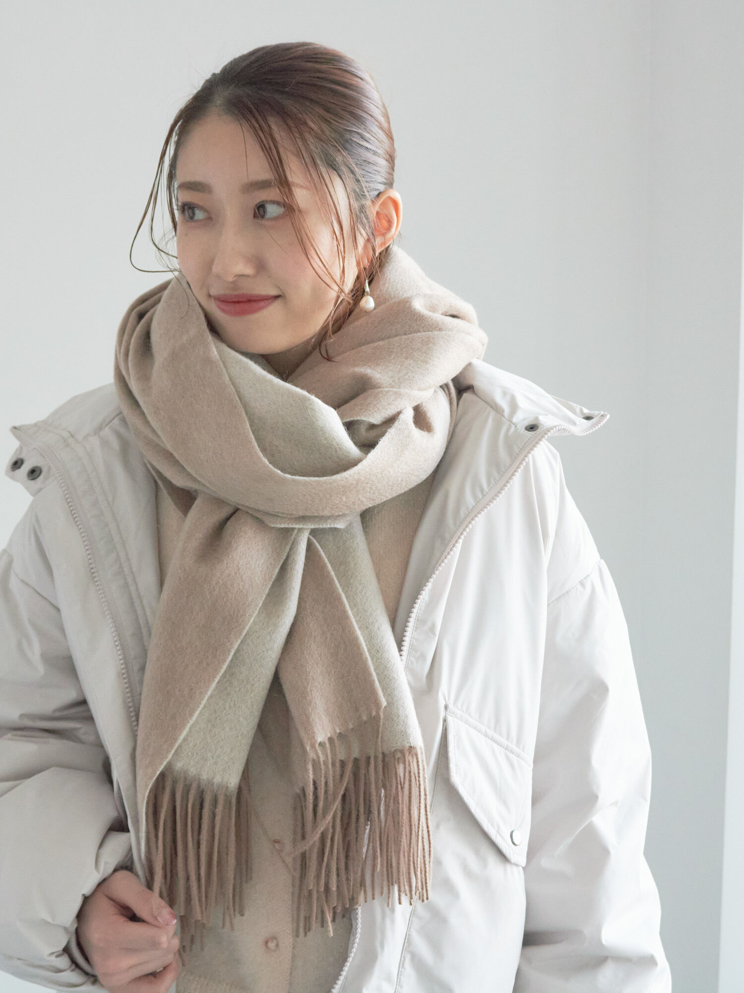 ch!iiibag ch!iii ストール ベージュ リバーシブル　chiiii ch!iiibag ch!iii ストール ベージュ リバーシブル chiiii Chayama