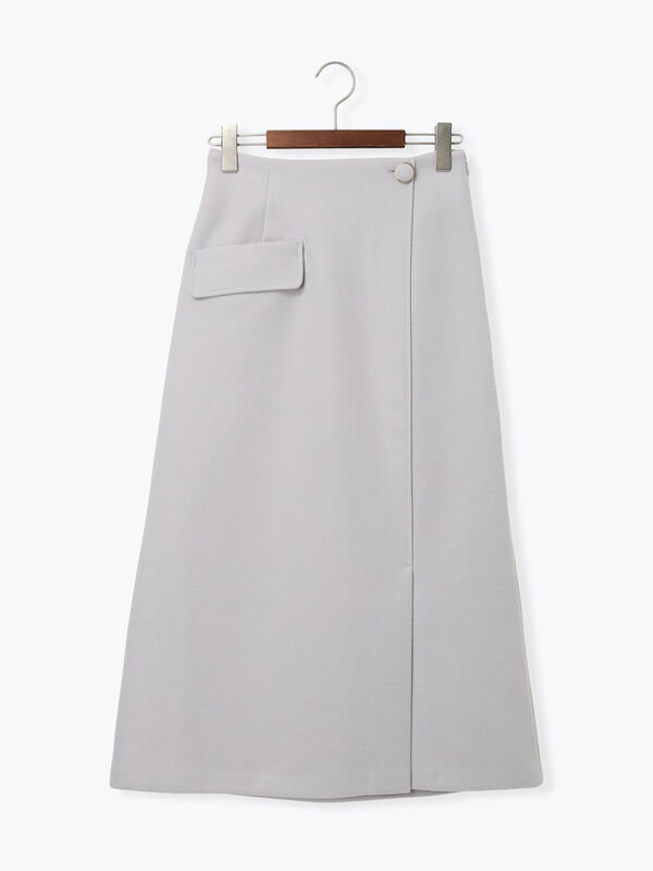 セール】 メルトンジャージートラペーズスカート（ブラック/パープル