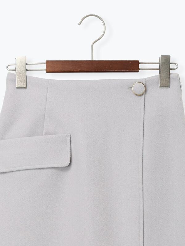 セール】 メルトンジャージートラペーズスカート（ブラック/パープル