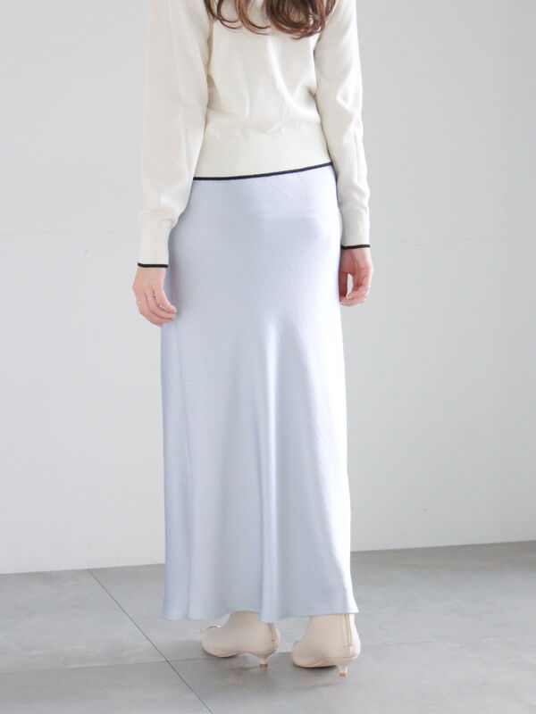 ヴィンテージサテンナロースカート（チャコールグレー/モカ/サックス