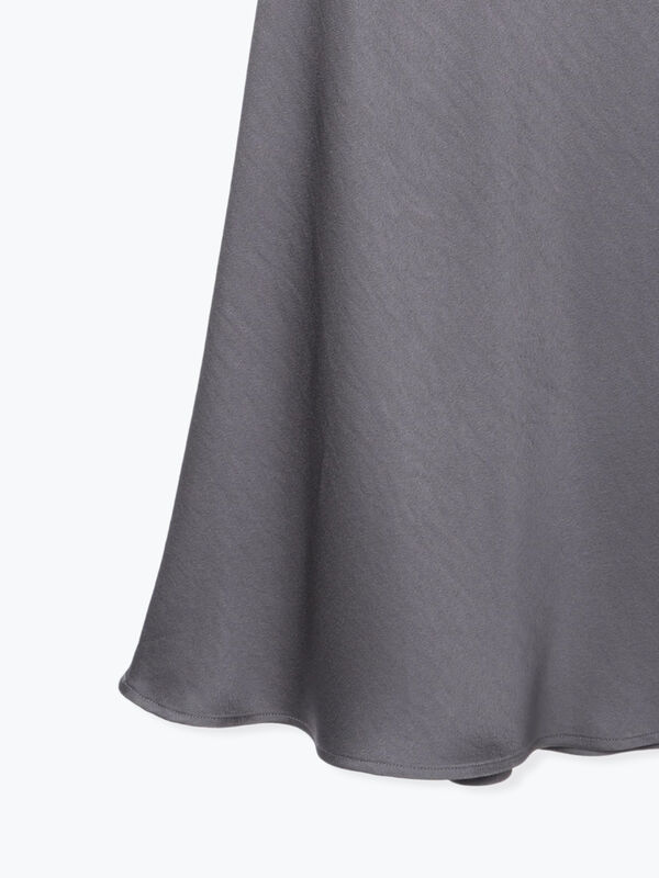 ヴィンテージサテンナロースカート（チャコールグレー/モカ/サックス