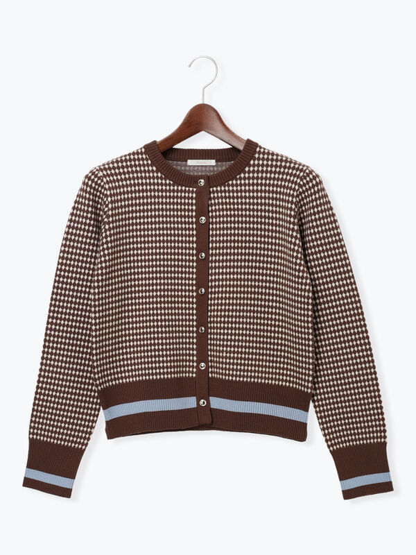 テチチ　バイカラー　カーディガン バイカラークラシカルカーディガン（オフホワイト/ブラック/ブラウン