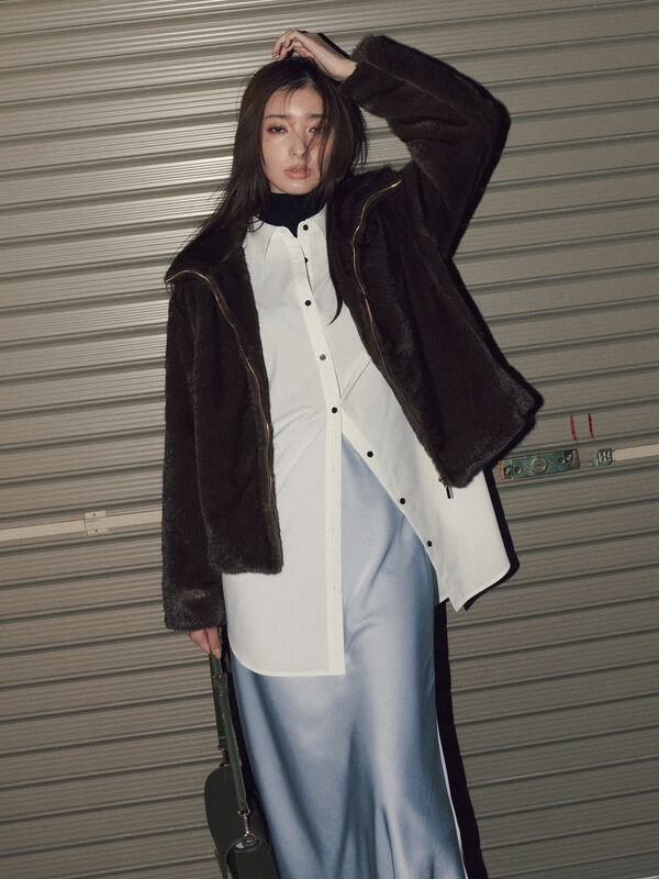 セール】 【宮本茉由着用】ピンタックフレアカフスシャツ（オフ