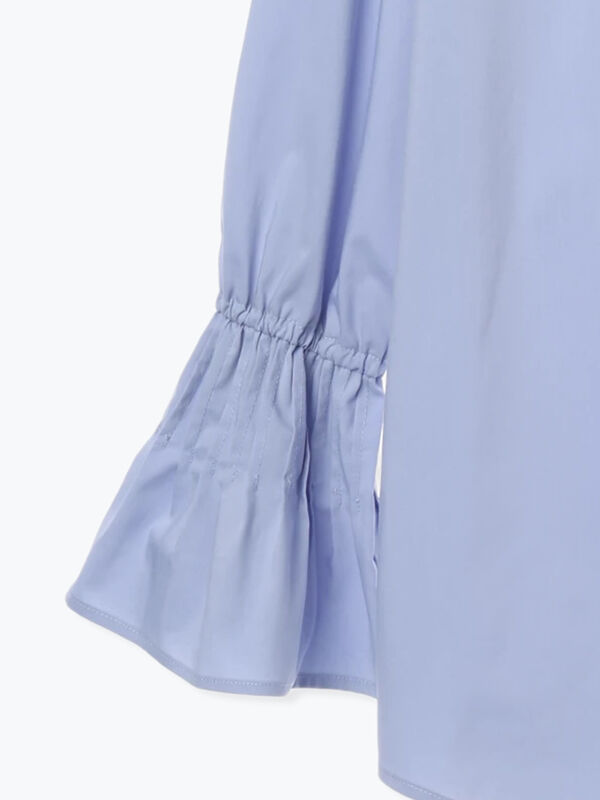 セール】 【宮本茉由着用】ピンタックフレアカフスシャツ（オフ