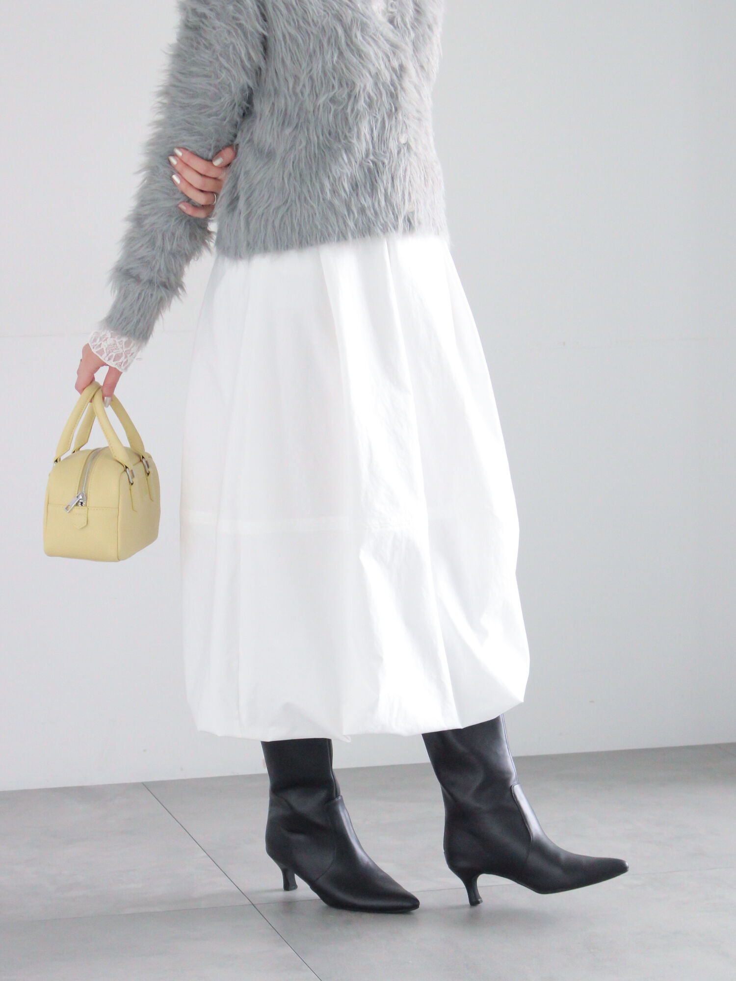 ピーチタフタバルーンスカート（ホワイト/ブラック/ミント/ボトムス