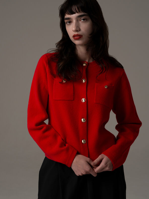 セール】 【R by Te chichi】ポケット付きミラノリブカーディガン