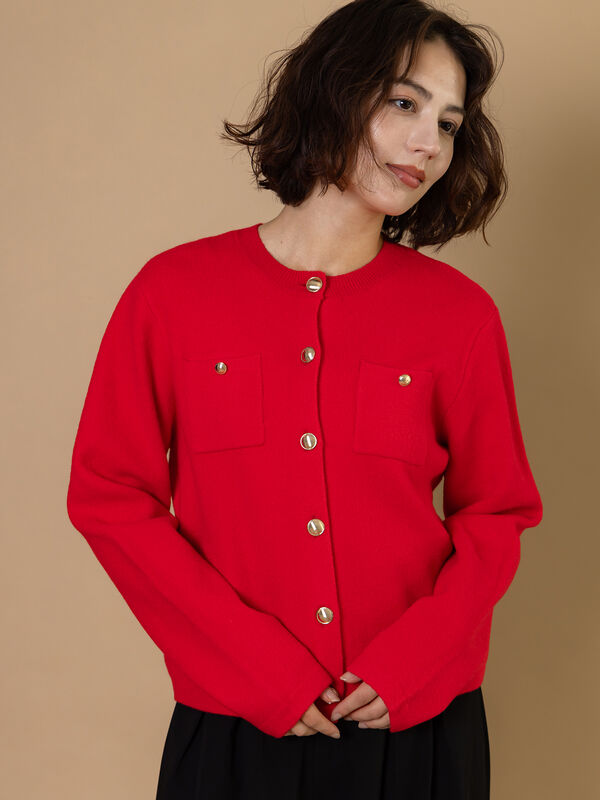 セール】 【R by Te chichi】ポケット付きミラノリブカーディガン