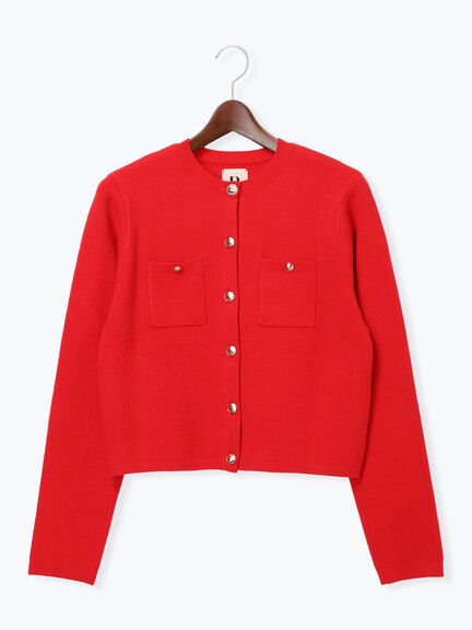 【R by Te chichi】ポケット付きミラノリブカーディガン（レッド）｜Te chichi（テチチ）通販
