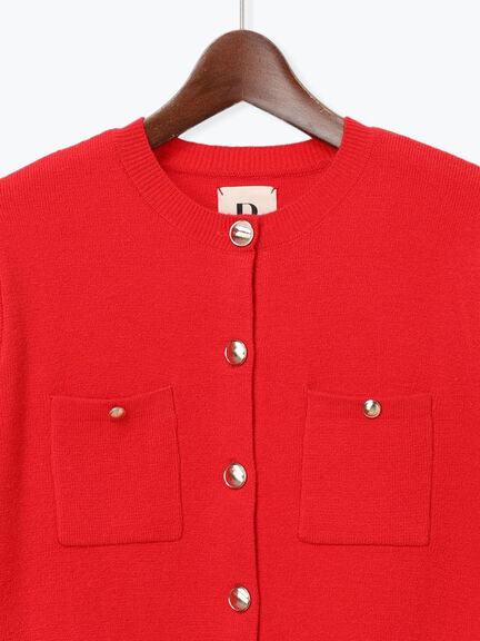 【R by Te chichi】ポケット付きミラノリブカーディガン（レッド）｜Te chichi（テチチ）通販
