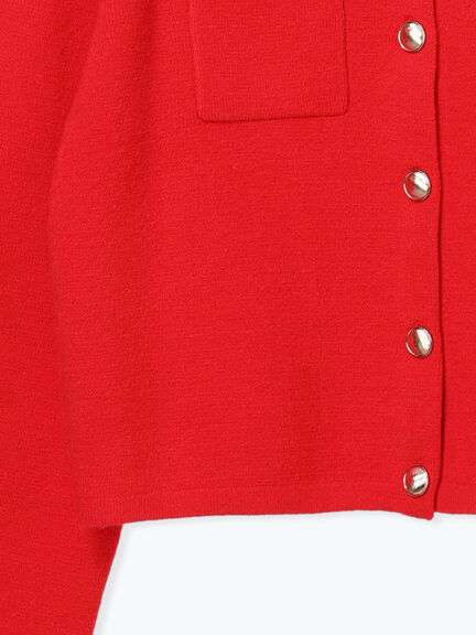 【R by Te chichi】ポケット付きミラノリブカーディガン（レッド）｜Te chichi（テチチ）通販