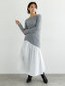 【宮本茉由着用】リブニットドッキングアシメワンピース（グレー/チャコールグレー/ブラック）｜Te chichi（テチチ）通販