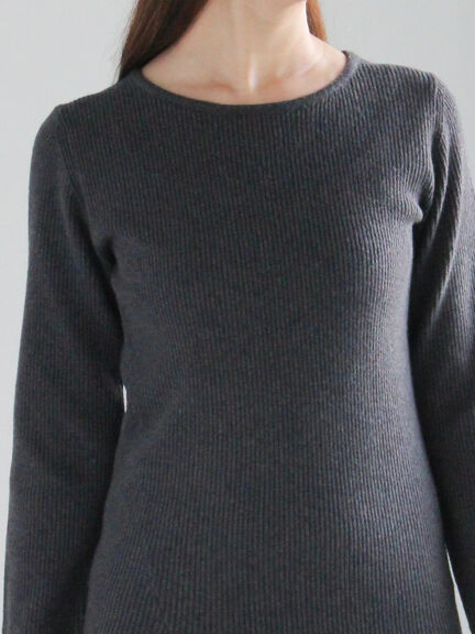 【宮本茉由着用】リブニットドッキングアシメワンピース（グレー/チャコールグレー/ブラック）｜Te chichi（テチチ）通販