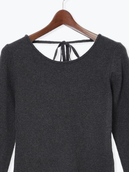 【宮本茉由着用】リブニットドッキングアシメワンピース（グレー/チャコールグレー/ブラック）｜Te chichi（テチチ）通販