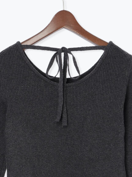 【宮本茉由着用】リブニットドッキングアシメワンピース（グレー/チャコールグレー/ブラック）｜Te chichi（テチチ）通販