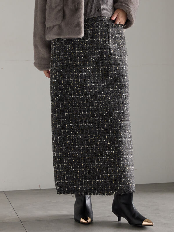 ツィードロングナロースカート《2025winter catalog item