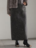 ツィードロングナロースカート《2025winter catalog item》（チャコールグレー）｜Te chichi（テチチ）通販