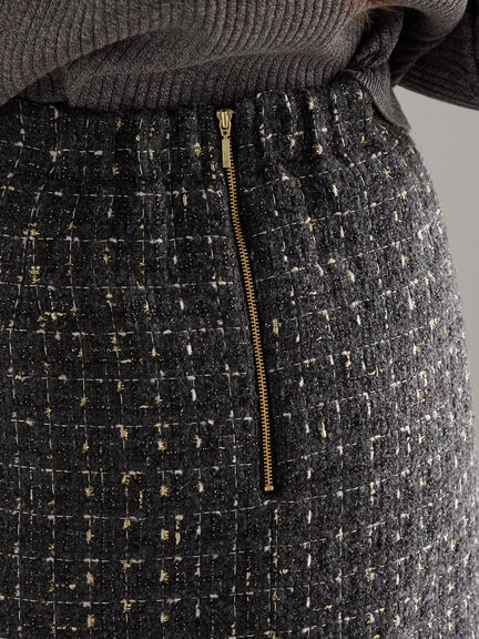 ツィードロングナロースカート《2025winter catalog item》（チャコールグレー/ブラウン）｜Te chichi（テチチ）通販