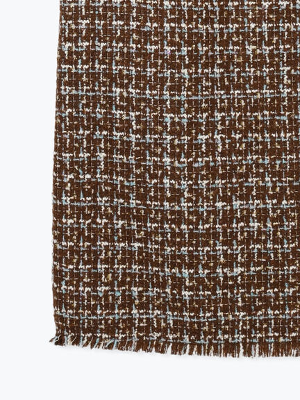 ツィードロングナロースカート《2025winter catalog item》（チャコールグレー/ブラウン）｜Te chichi（テチチ）通販