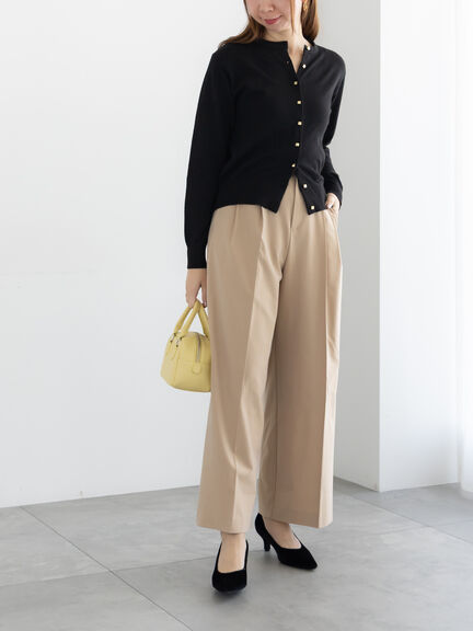 メタルスクエア釦クルーネックカーディガン（オフホワイト/シルバー/ブラック/ピンク/ゴールド）｜Te chichi（テチチ）通販