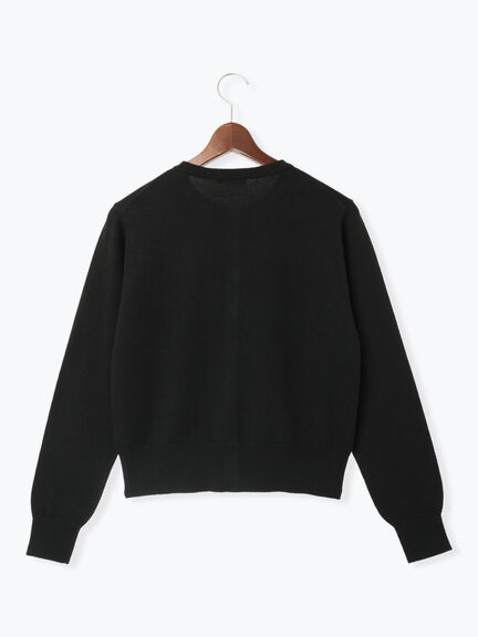 メタルスクエア釦クルーネックカーディガン（オフホワイト/シルバー/ブラック/ピンク/ゴールド）｜Te chichi（テチチ）通販