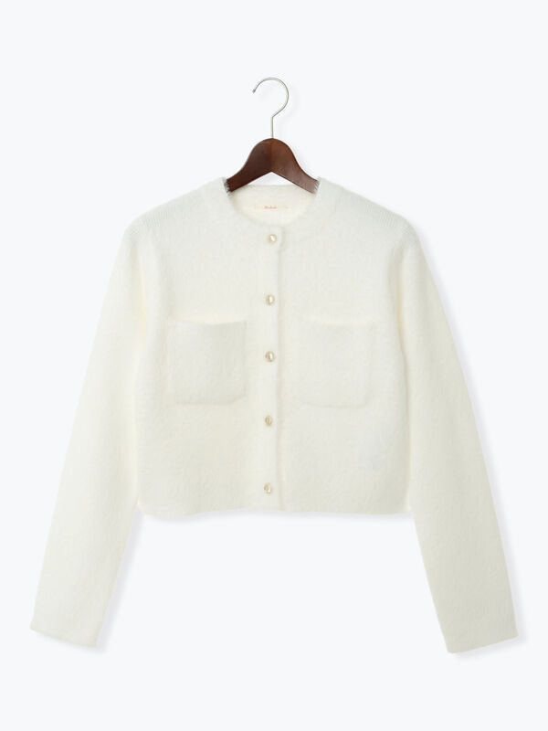 ホワイト ショート丈 カーディガン セール】 ショート丈カーディガン/接触冷感/UVカット/洗える