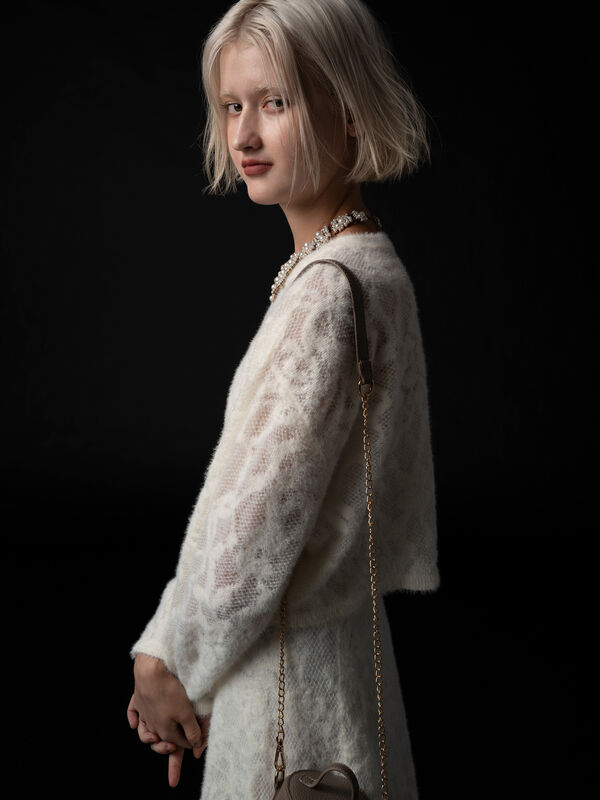 セール】 起毛レースニットプルオーバー（セットアップ可