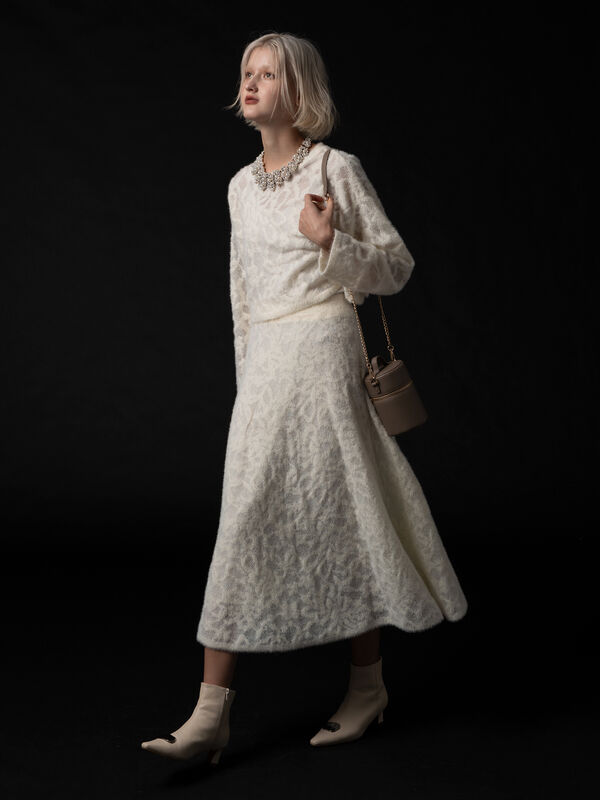 セール】 起毛レースニットプルオーバー（セットアップ可