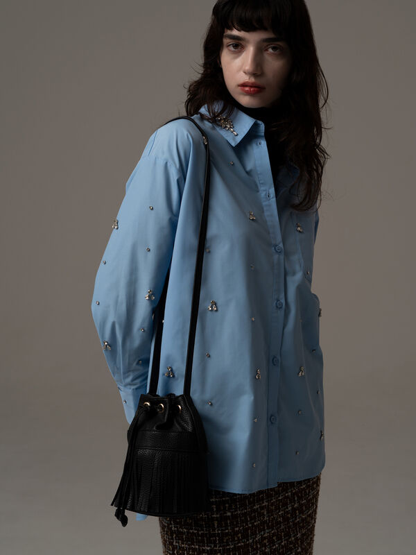 セール】 ビジューデザインシャツ《2025winter catalog item》（オフ