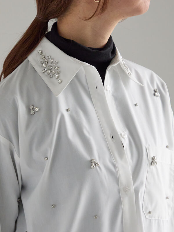 セール】 ビジューデザインシャツ《2025winter catalog item》（オフ