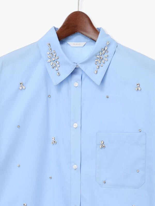 セール】 ビジューデザインシャツ《2025winter catalog item》（オフ