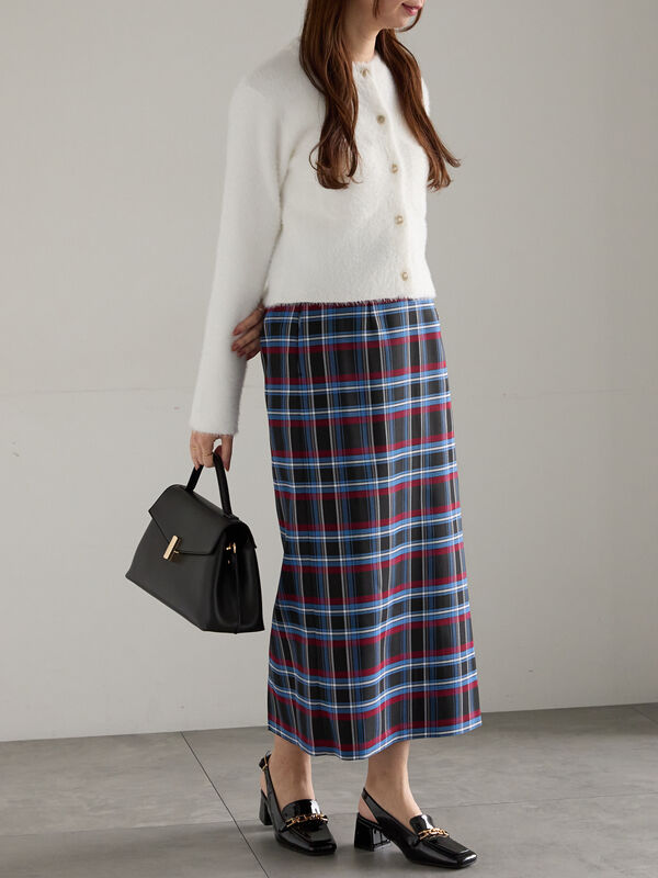 セール】 チェックナロースカート（ブラック/キャメル/ボトムス