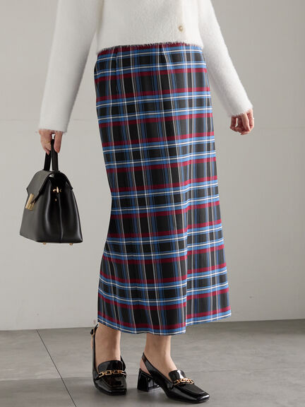 チェックナロースカート（ブラック/キャメル）｜Te chichi（テチチ）通販