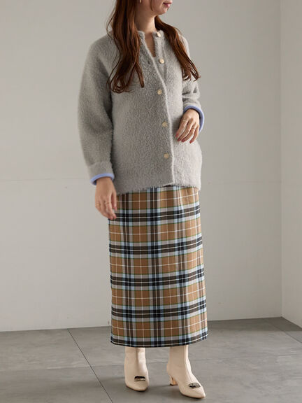 チェックナロースカート（ブラック/キャメル）｜Te chichi（テチチ）通販