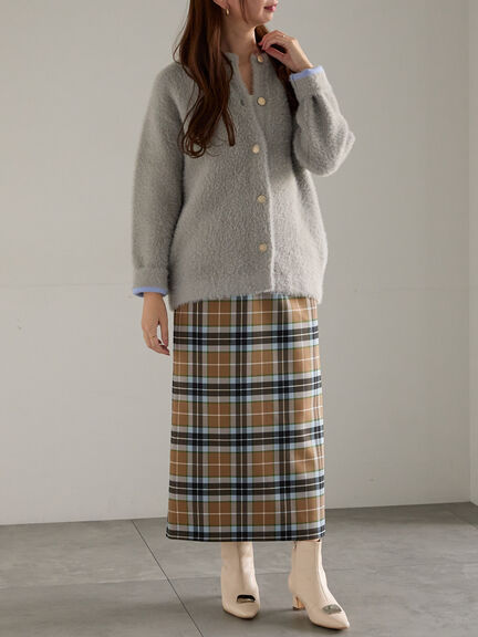 チェックナロースカート（ブラック/キャメル）｜Te chichi（テチチ）通販