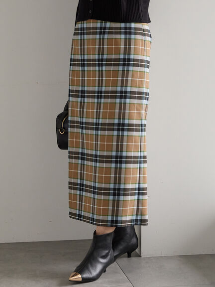 チェックナロースカート（ブラック/キャメル）｜Te chichi（テチチ）通販