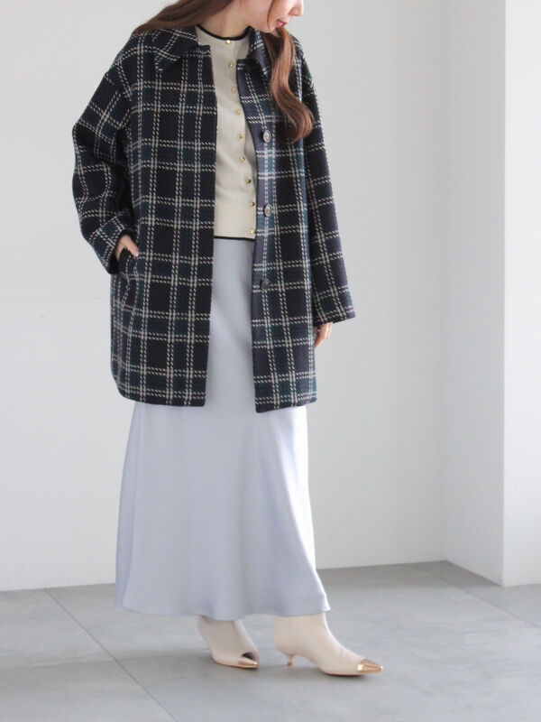 セール】 ロービングチェックミドルコート《2025winter catalog item