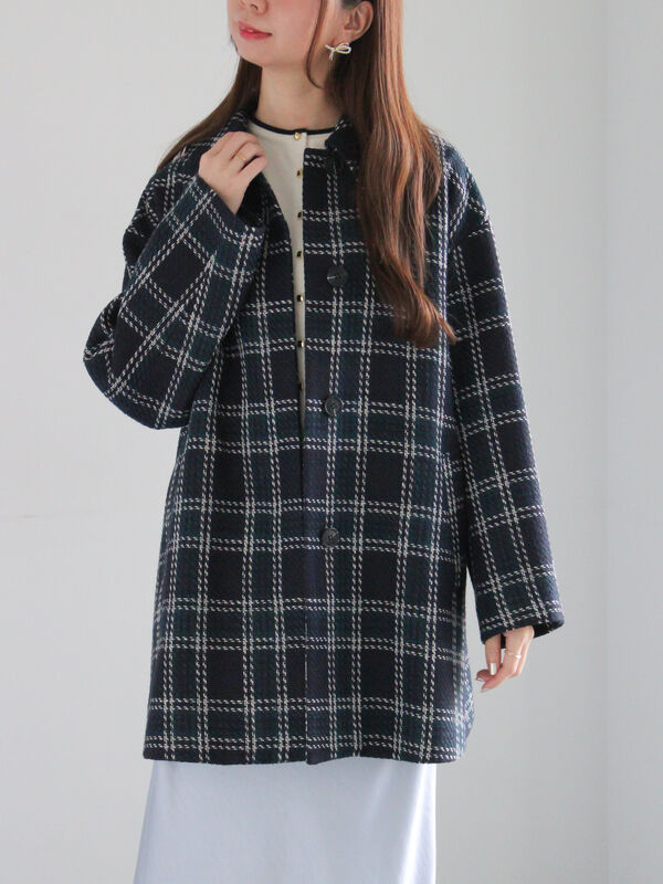 セール】 ロービングチェックミドルコート《2025winter catalog item