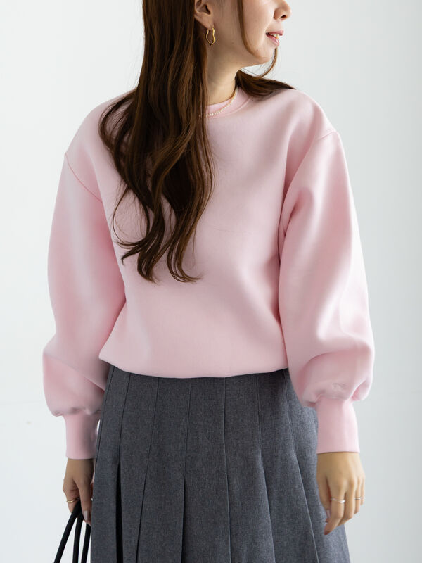 ワンポイント刺繍裏起毛プルオーバー（オフホワイト/ピンク/サックス