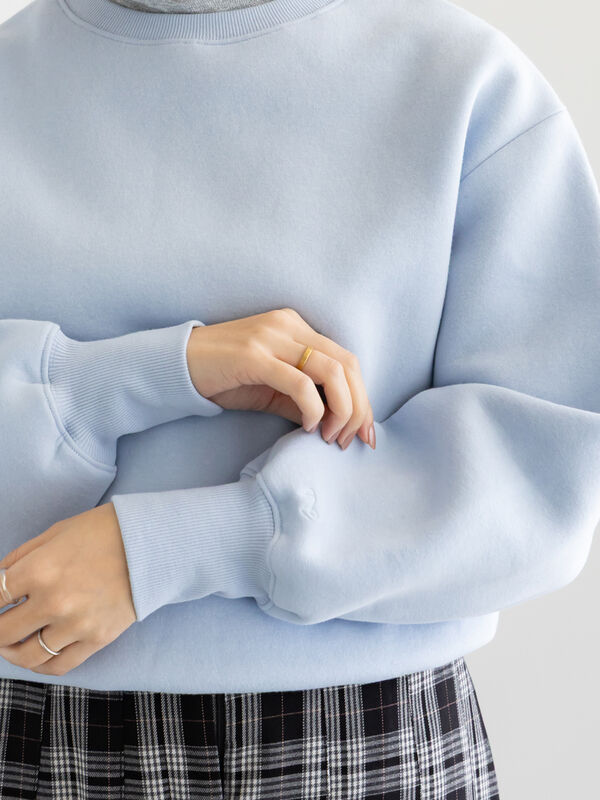 セール】 ワンポイント刺繍裏起毛プルオーバー（オフホワイト/ピンク