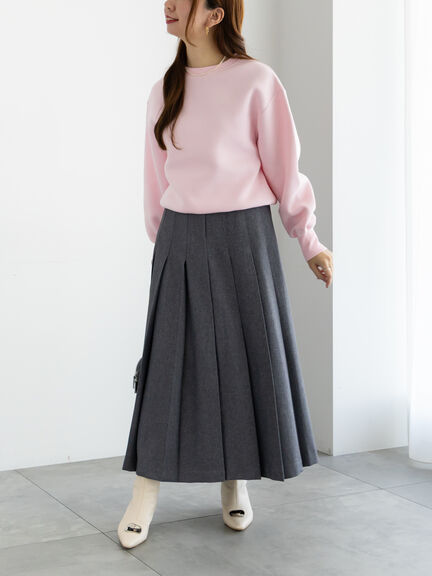 ワンポイント刺繍裏起毛プルオーバー（オフホワイト/ピンク/サックスブルー）｜Te chichi（テチチ）通販