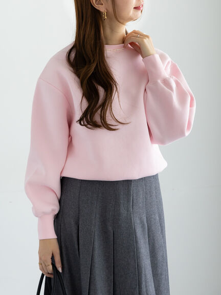 ワンポイント刺繍裏起毛プルオーバー（オフホワイト/ピンク/サックスブルー）｜Te chichi（テチチ）通販