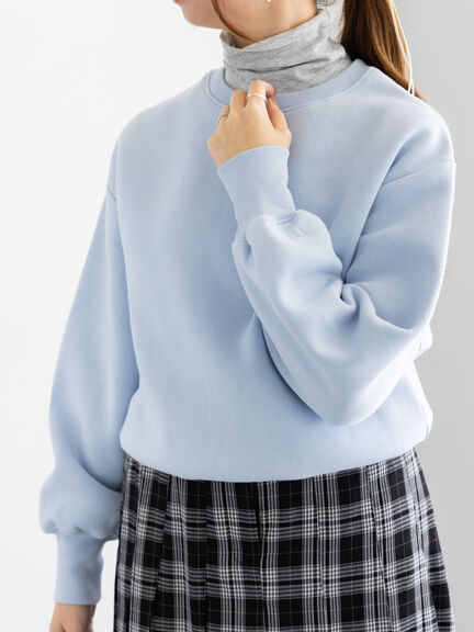 ワンポイント刺繍裏起毛プルオーバー（オフホワイト/ピンク/サックスブルー）｜Te chichi（テチチ）通販