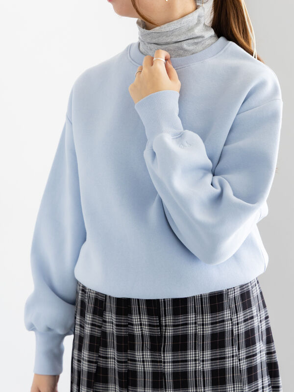 ワンポイント刺繍裏起毛プルオーバー（オフホワイト/ピンク/サックス