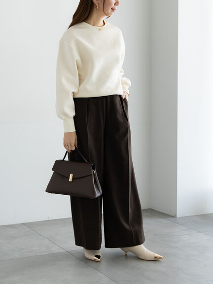 ワンポイント刺繍裏起毛プルオーバー（オフホワイト/ピンク/サックスブルー）｜Te chichi（テチチ）通販